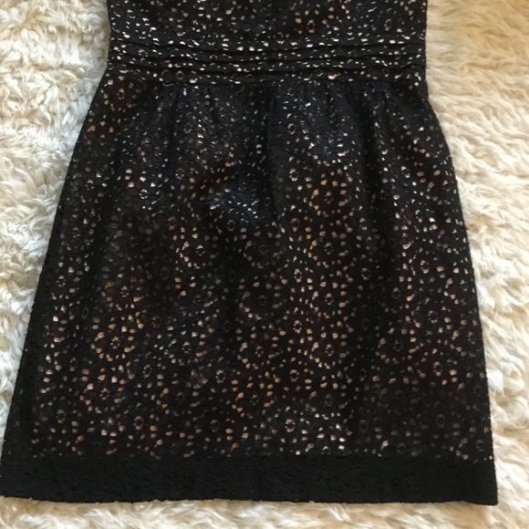 Twenty One Black Eyelet Mini Strapless Dress - Picture 3 of 6